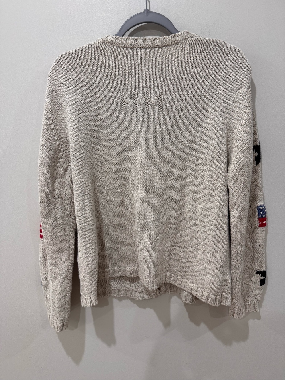 Vtg Sz L American Flag USA Patriotic Marisa Christina Linen Cotton Cardigan - Picture 4 of 4